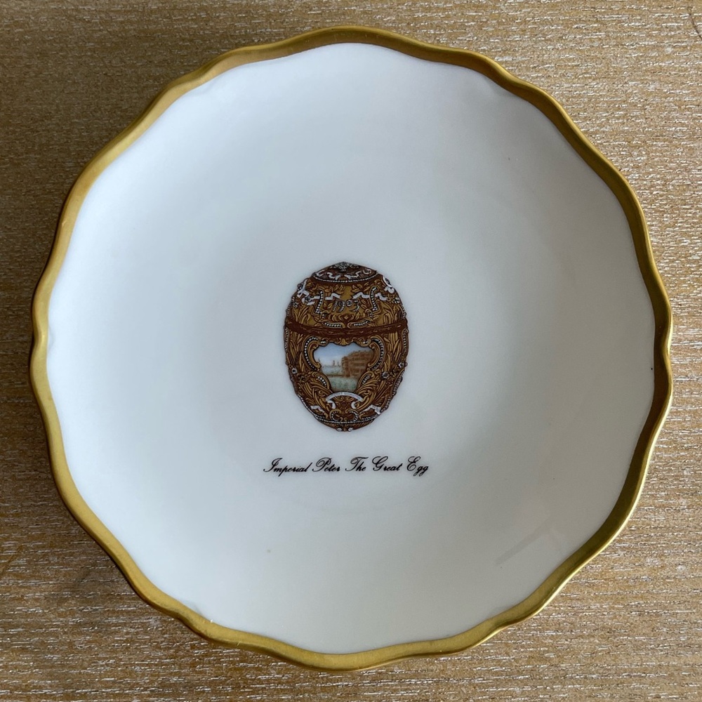 COPY - Faberge Limoges Porcelain “Imperial Peter The Great Egg” Plate